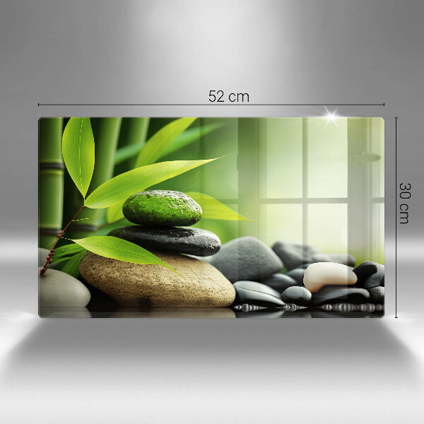 Herdabdeckplatte glas Zen-Bambussteine