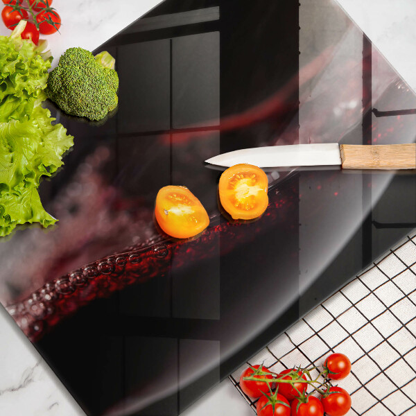 Herdabdeckplatte glas Rotwein im Glas