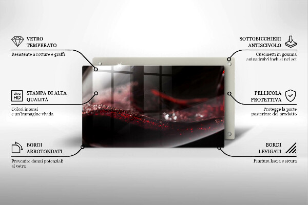 Herdabdeckplatte glas Rotwein im Glas