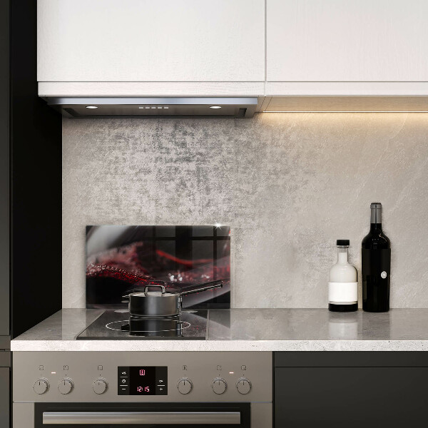 Herdabdeckplatte glas Rotwein im Glas