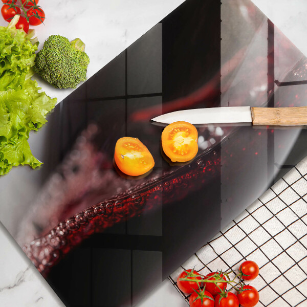 Herdabdeckplatte glas Rotwein im Glas