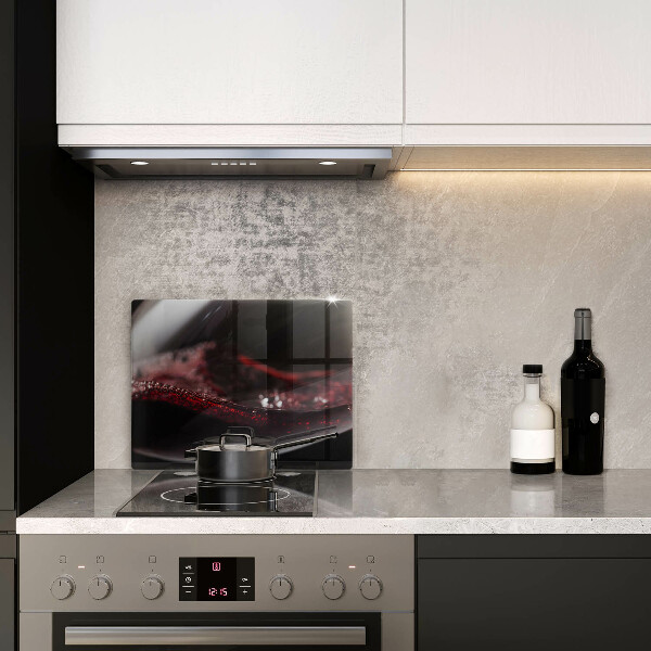 Herdabdeckplatte glas Rotwein im Glas