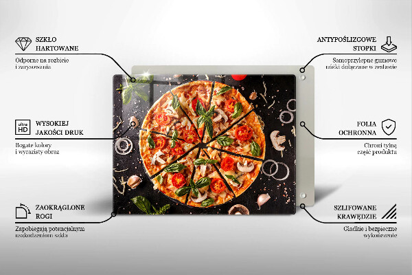 Herdabdeckplatte glas Pizza mit Pilzen