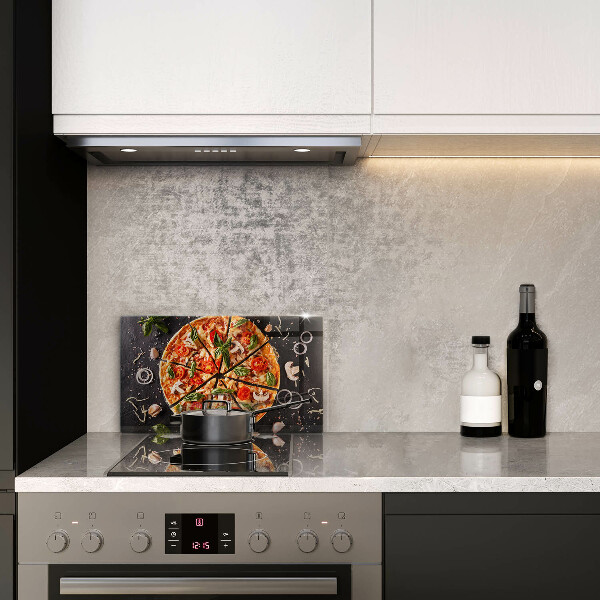 Herdabdeckplatte glas Pizza mit Pilzen