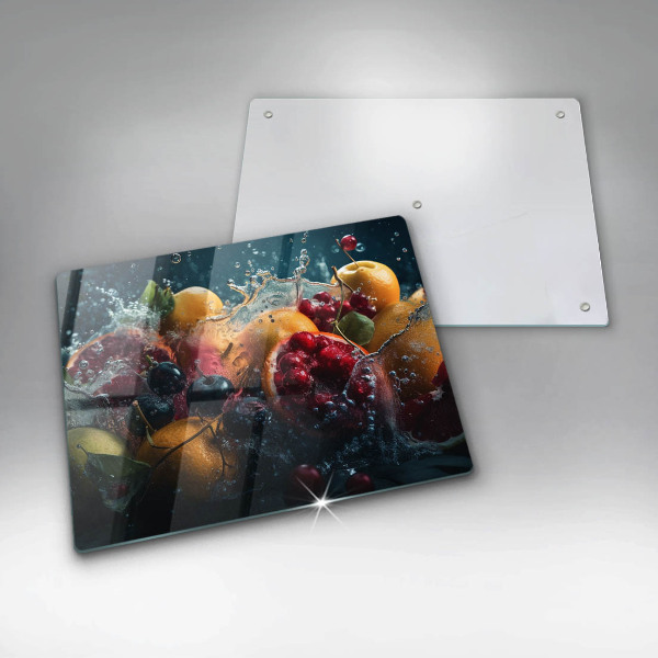 Herdabdeckplatte glas Früchte im Wasser