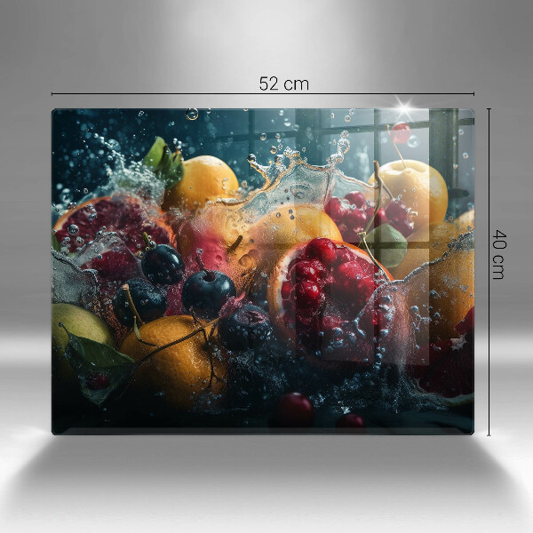 Herdabdeckplatte glas Früchte im Wasser