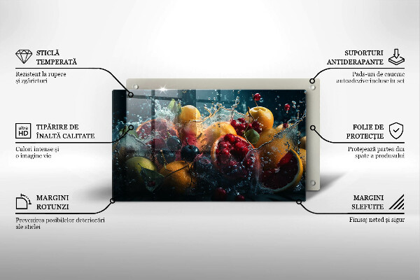 Herdabdeckplatte glas Früchte im Wasser