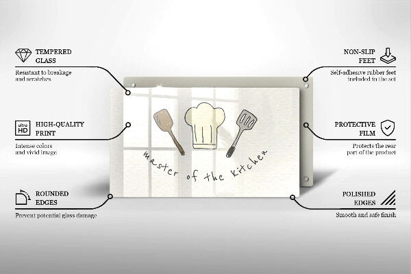 Herdabdeckplatte glas Master of the Kitchen