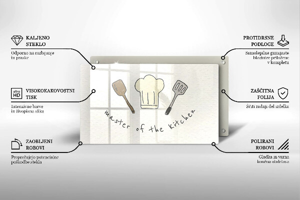 Herdabdeckplatte glas Master of the Kitchen