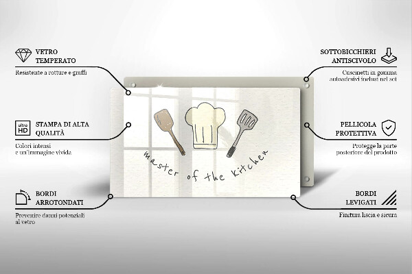 Herdabdeckplatte glas Master of the Kitchen