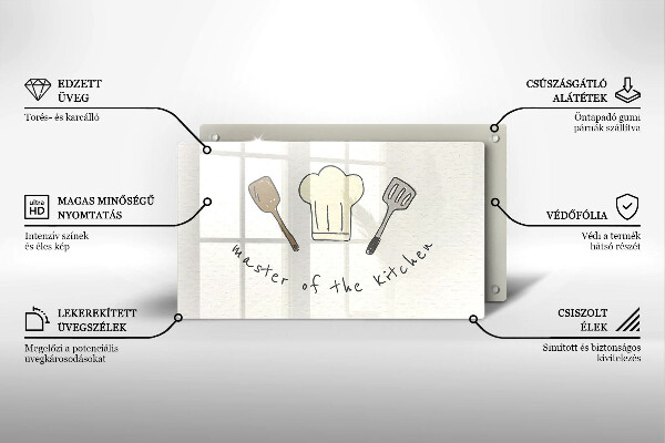 Herdabdeckplatte glas Master of the Kitchen