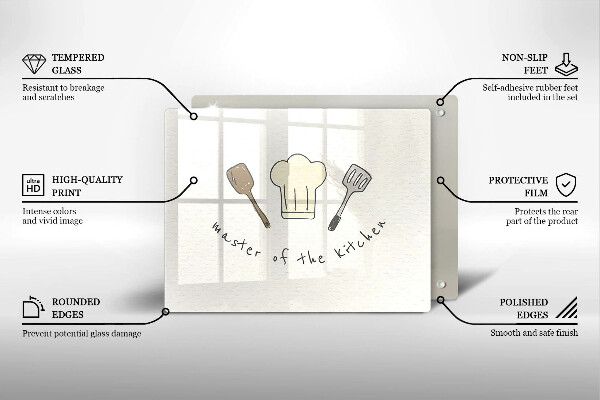 Herdabdeckplatte glas Master of the Kitchen