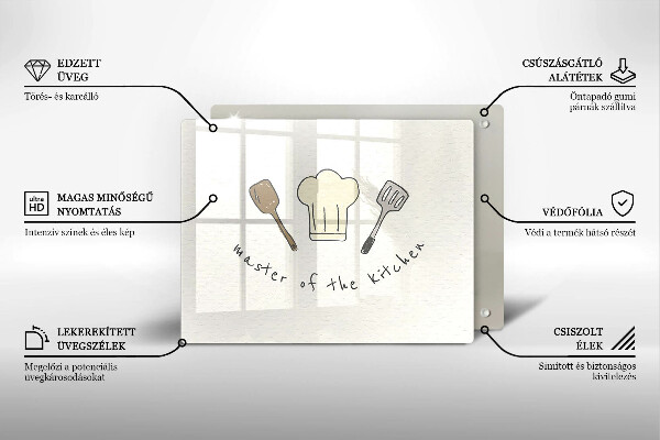 Herdabdeckplatte glas Master of the Kitchen