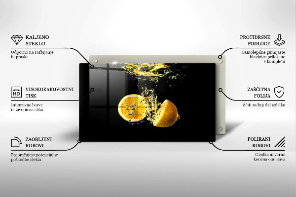 Herdabdeckplatte glas Saftige Zitronenfrüchte