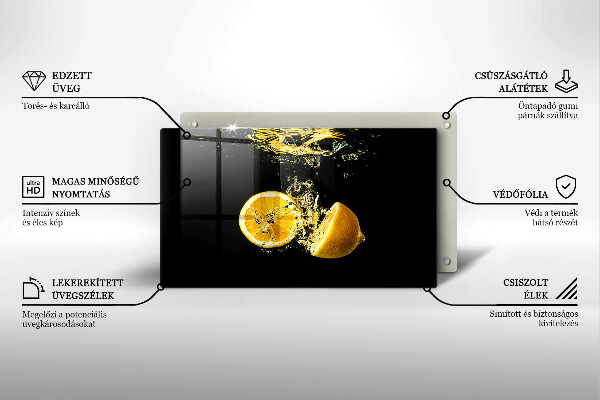 Herdabdeckplatte glas Saftige Zitronenfrüchte