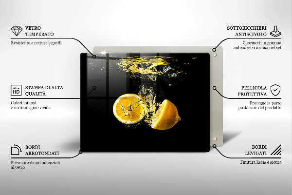 Herdabdeckplatte glas Saftige Zitronenfrüchte