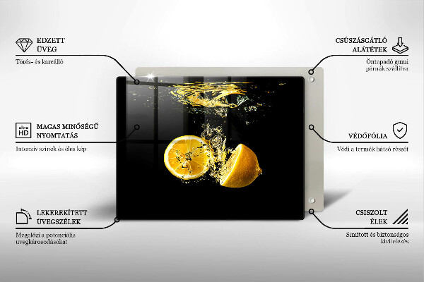 Herdabdeckplatte glas Saftige Zitronenfrüchte