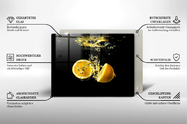 Herdabdeckplatte glas Saftige Zitronenfrüchte