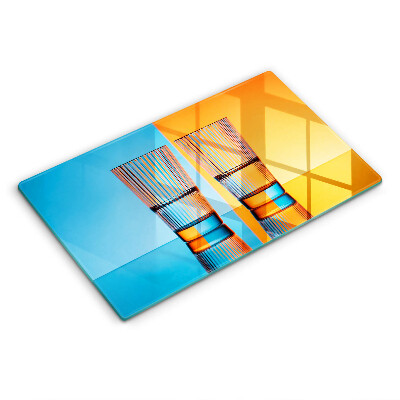 Herdabdeckplatte glas Zwei Gläser Wasser