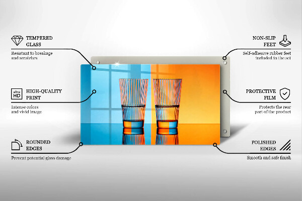 Herdabdeckplatte glas Zwei Gläser Wasser