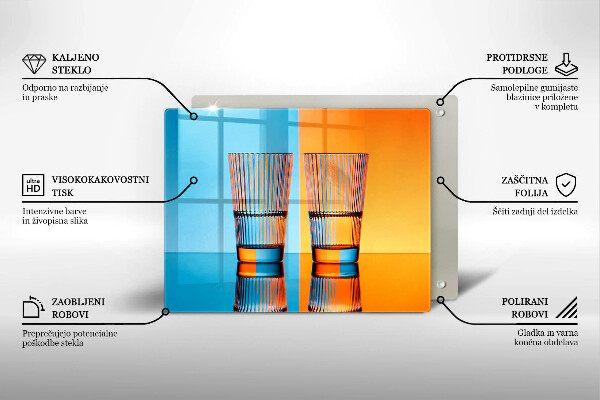 Herdabdeckplatte glas Zwei Gläser Wasser