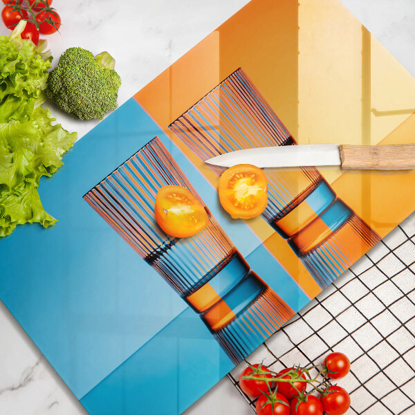 Herdabdeckplatte glas Zwei Gläser Wasser