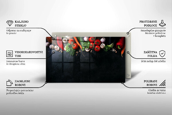 Herdabdeckplatte glas Buntes Gemüse