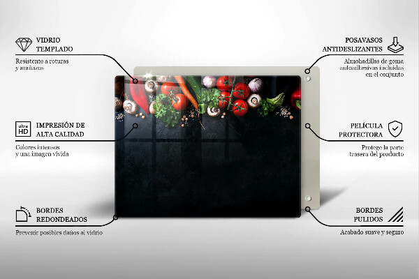 Herdabdeckplatte glas Buntes Gemüse