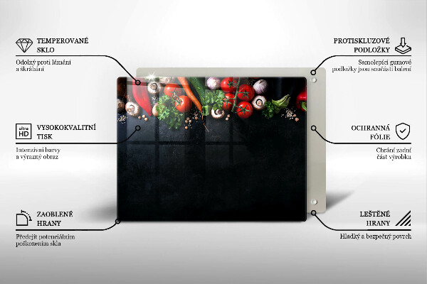 Herdabdeckplatte glas Buntes Gemüse