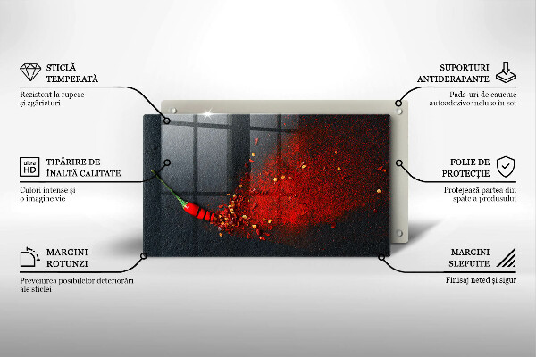 Herdabdeckplatte glas Chilischote