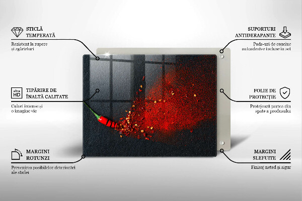 Herdabdeckplatte glas Chilischote