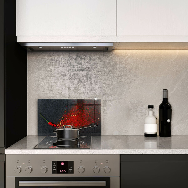 Herdabdeckplatte glas Chilischote