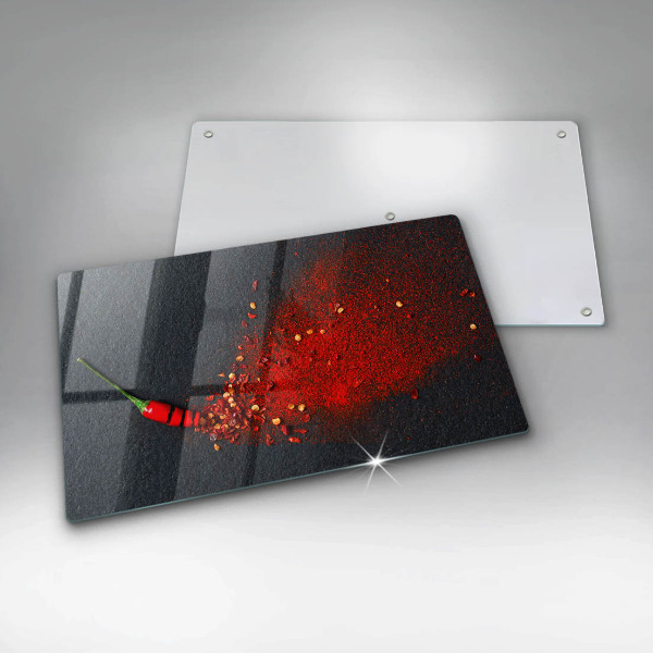 Herdabdeckplatte glas Chilischote