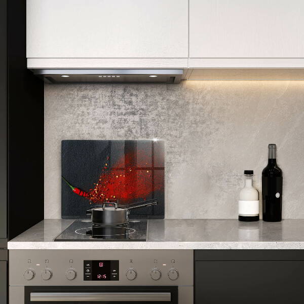 Herdabdeckplatte glas Chilischote