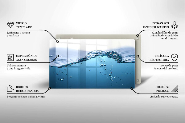 Herdabdeckplatte glas Blaues Wasser