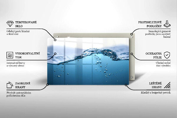 Herdabdeckplatte glas Blaues Wasser