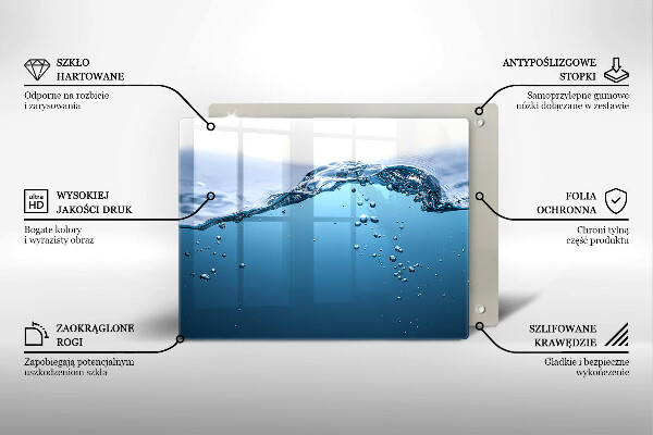Herdabdeckplatte glas Blaues Wasser