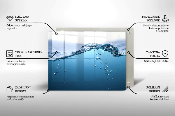 Herdabdeckplatte glas Blaues Wasser