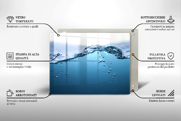 Herdabdeckplatte glas Blaues Wasser