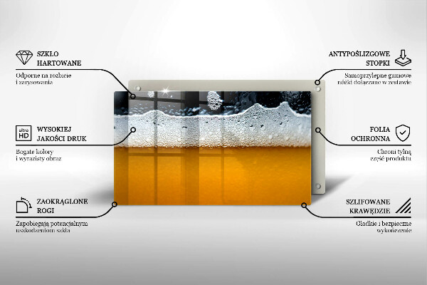 Herdabdeckplatte glas Bierschaum trinken