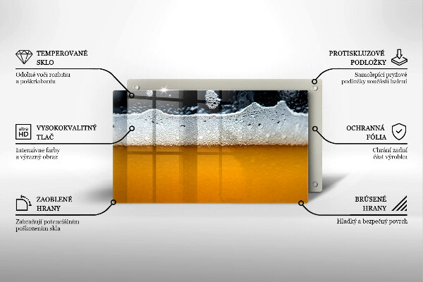 Herdabdeckplatte glas Bierschaum trinken
