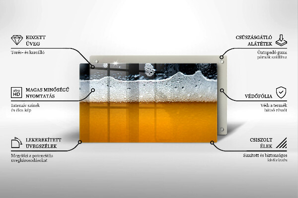 Herdabdeckplatte glas Bierschaum trinken