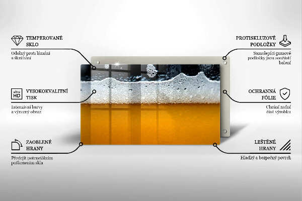 Herdabdeckplatte glas Bierschaum trinken