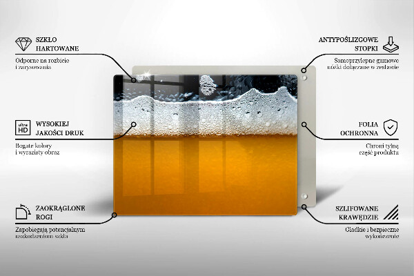 Herdabdeckplatte glas Bierschaum trinken