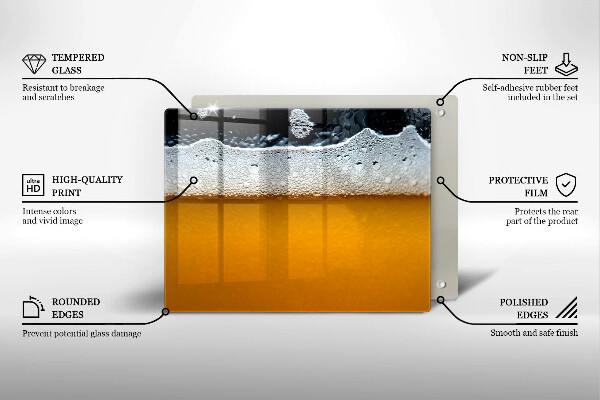 Herdabdeckplatte glas Bierschaum trinken