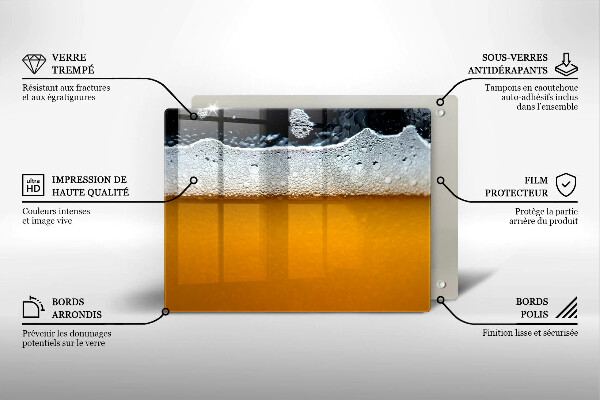 Herdabdeckplatte glas Bierschaum trinken