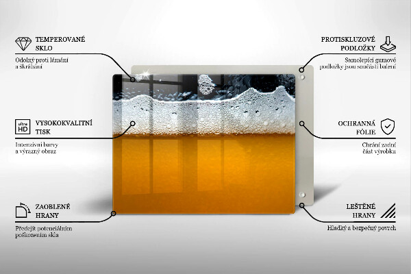 Herdabdeckplatte glas Bierschaum trinken