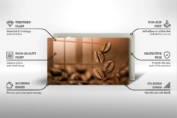Herdabdeckplatte glas Kaffeebohnen