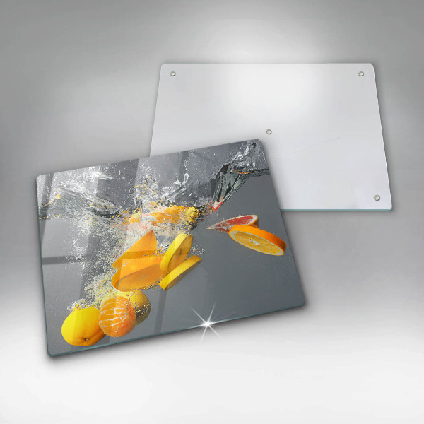 Herdabdeckplatte glas Zitronen im Wasser