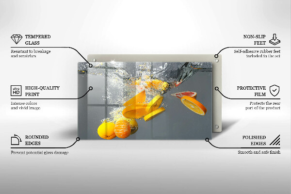 Herdabdeckplatte glas Zitronen im Wasser